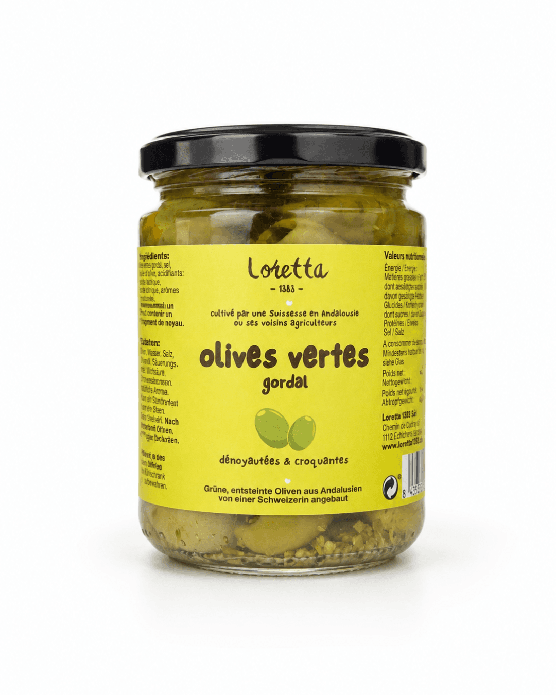 Olives gordal dénoyautées (430g)